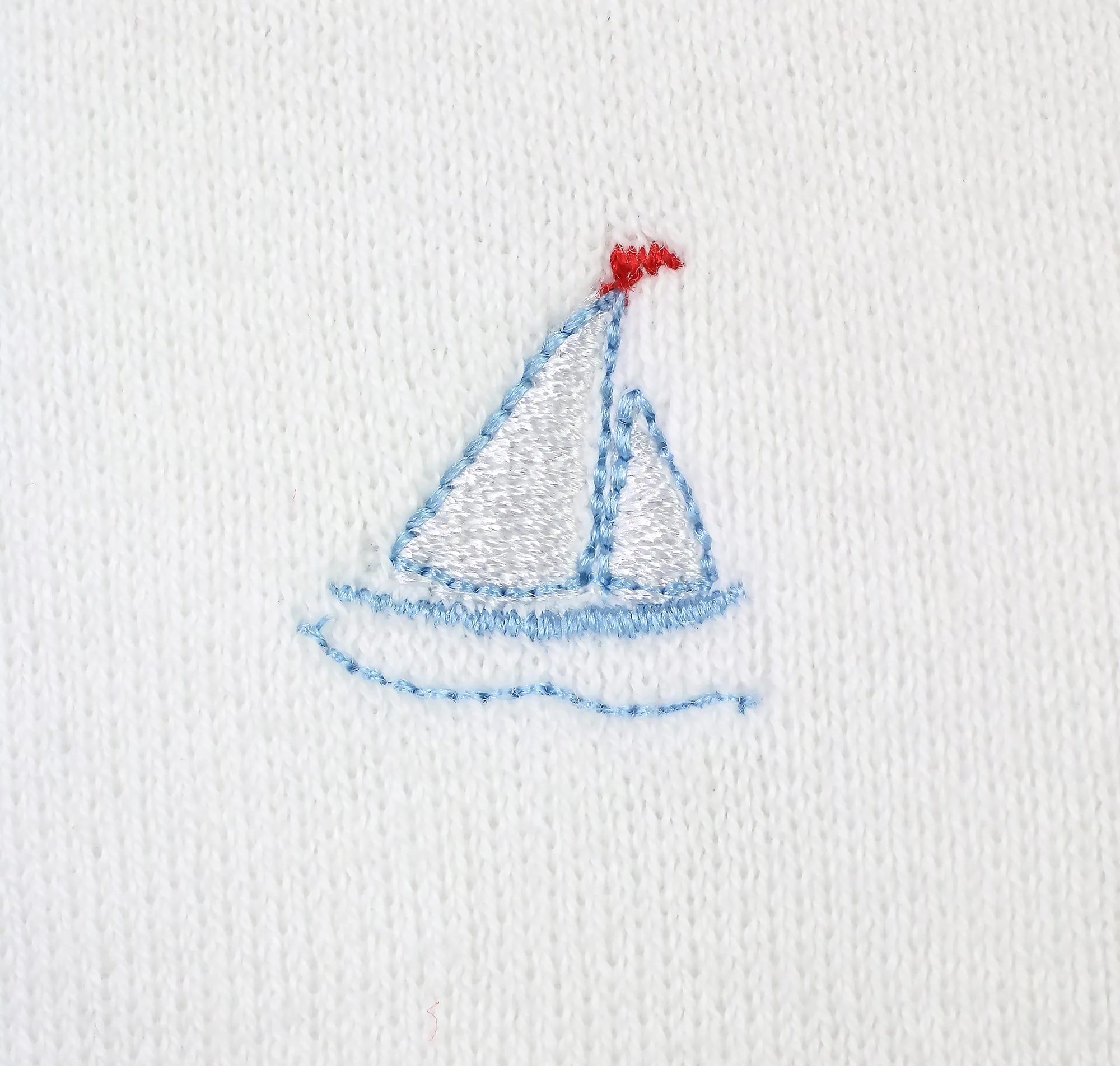 252-Julius Berger White Sailboat Cardigan