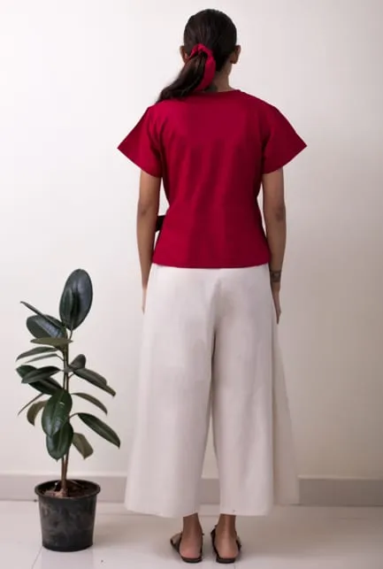 Aaral Wrap Top - Maroon