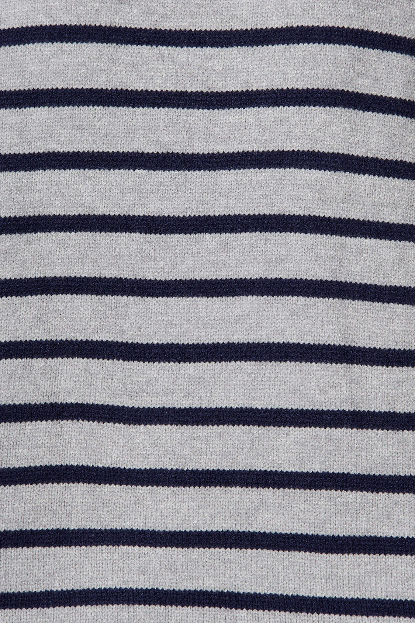 Alps Knit In Grey With Navy Stripe Wool Blend