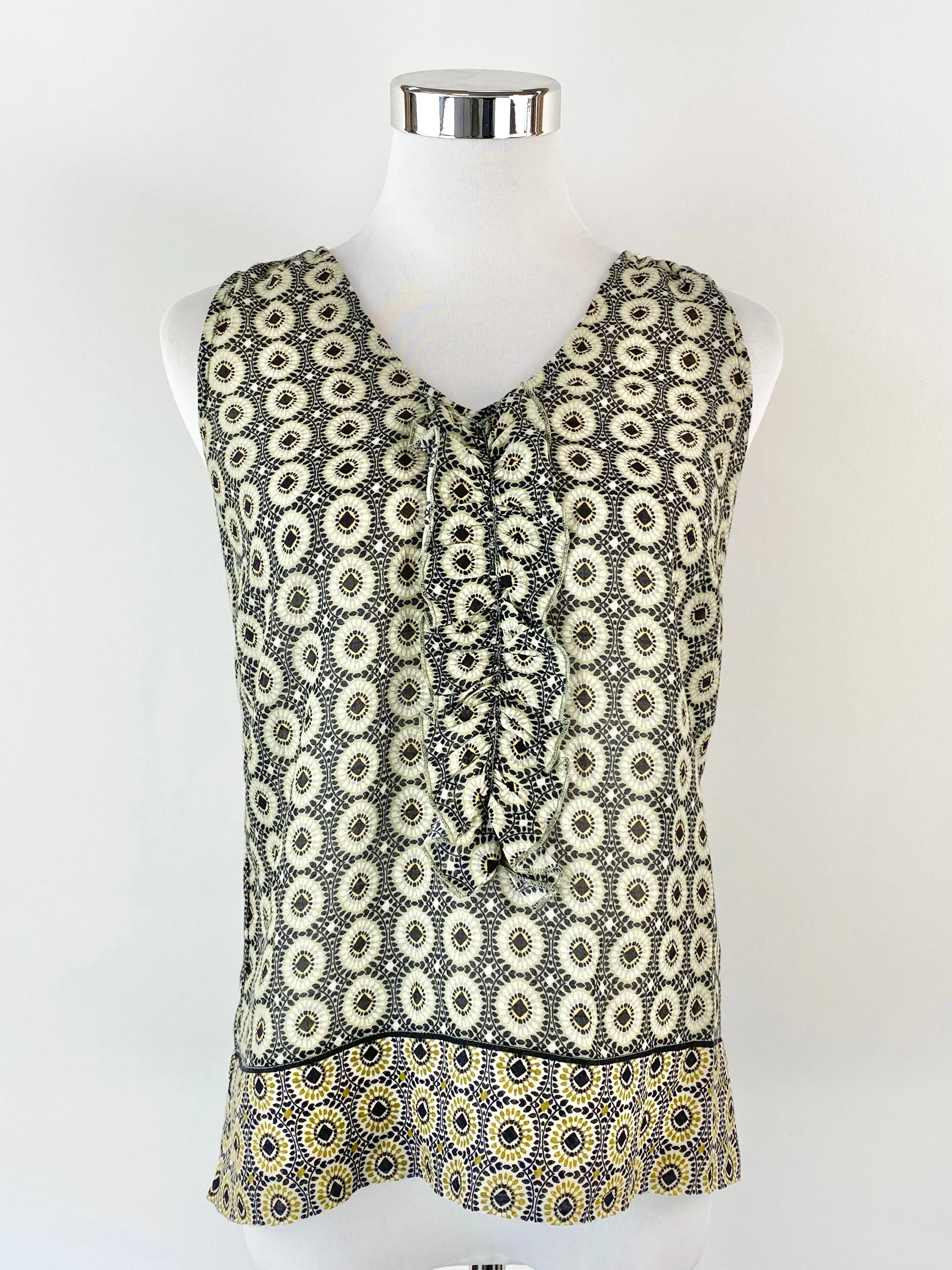 Anna Thomas Cotton Blend Ruffle Top - AU8