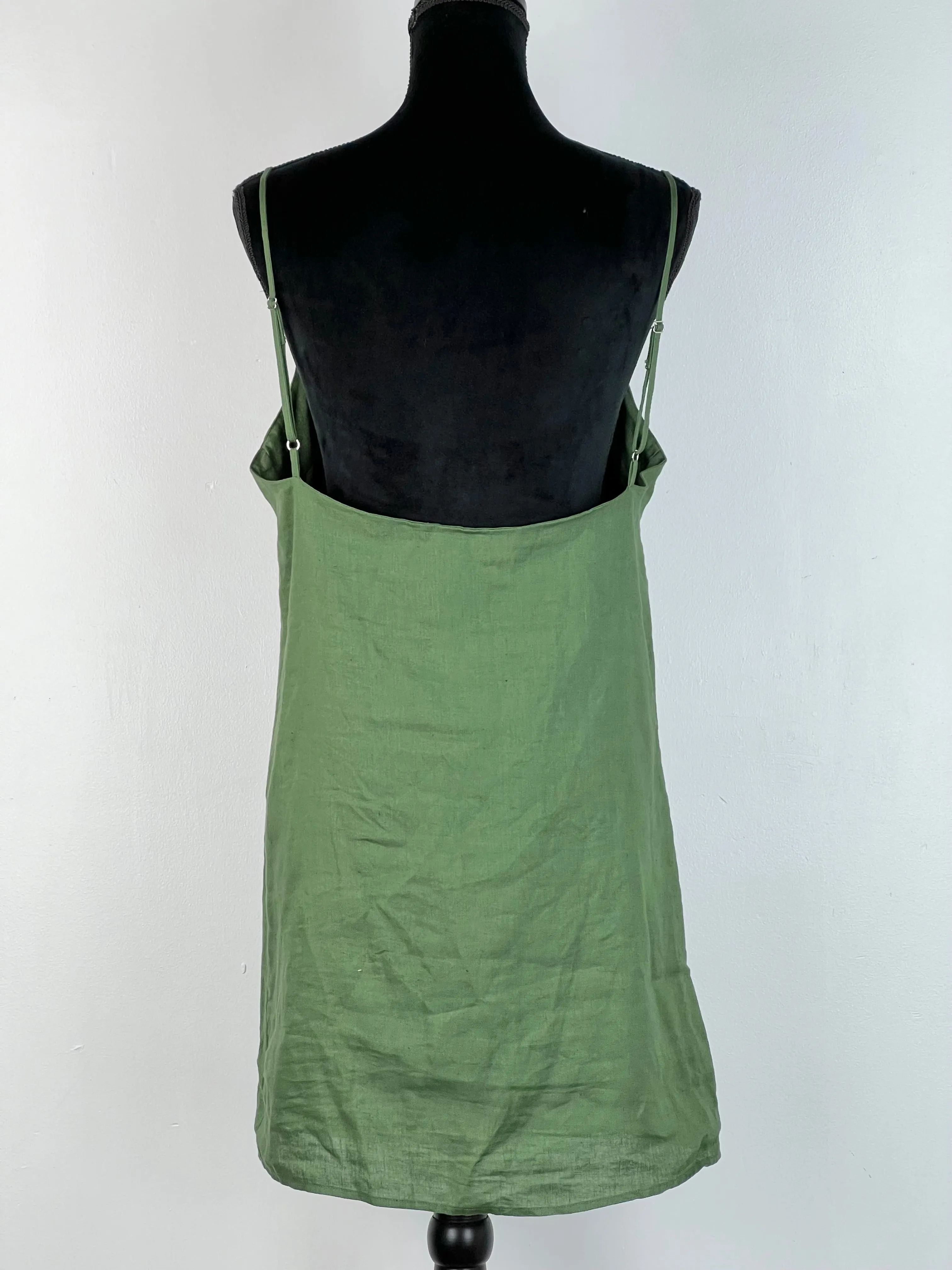 Bed Threads Olive Flax Linen Slip - AU10/12