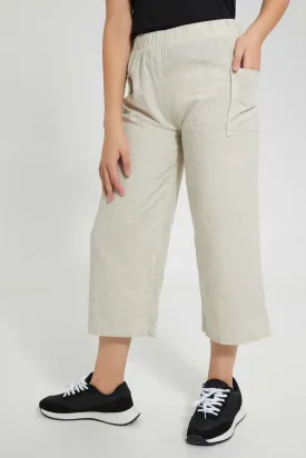Beige Linen Culottes