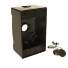 Bell Weatherproof 5320-2 Single Gang Outlets Weatherproof Box, 3-1/2", Bronze