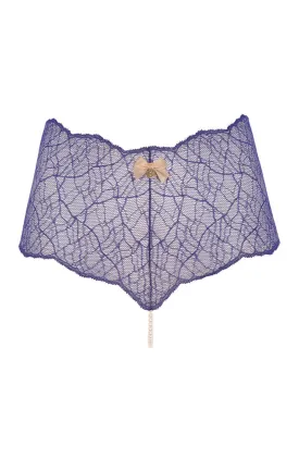 Blue hipster panty with single pearl string - Sydney Panty