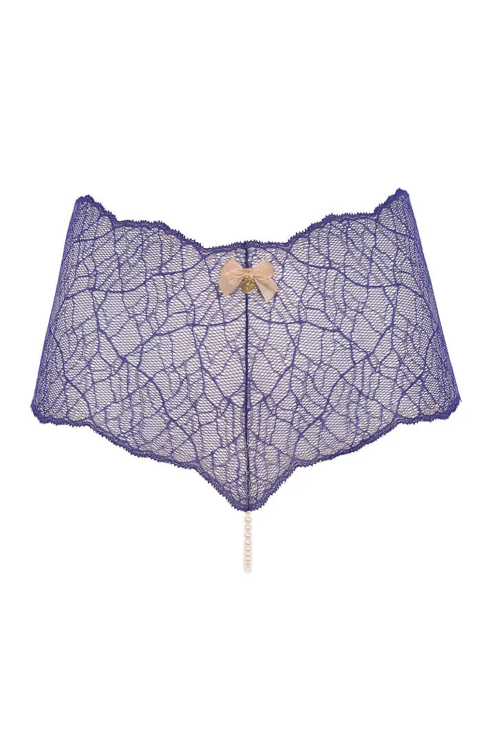 Blue hipster panty with single pearl string - Sydney Panty