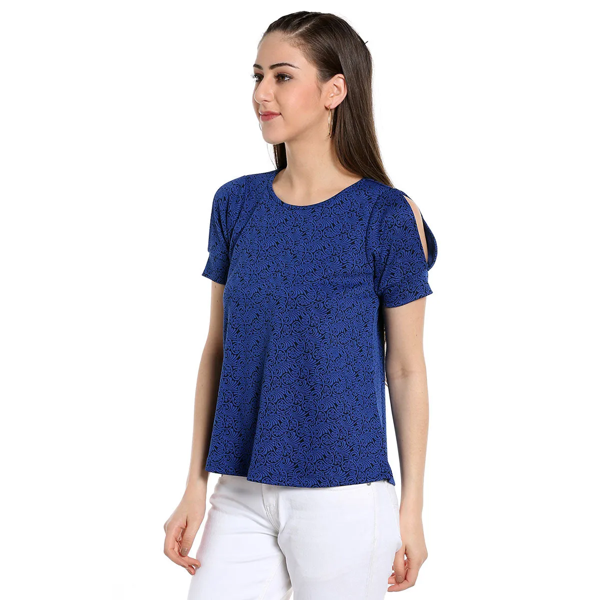 Blue Printed Top