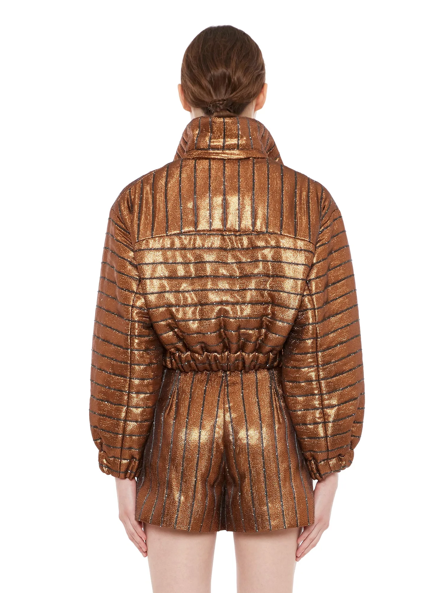 Bronze Puffer Crop Jacket