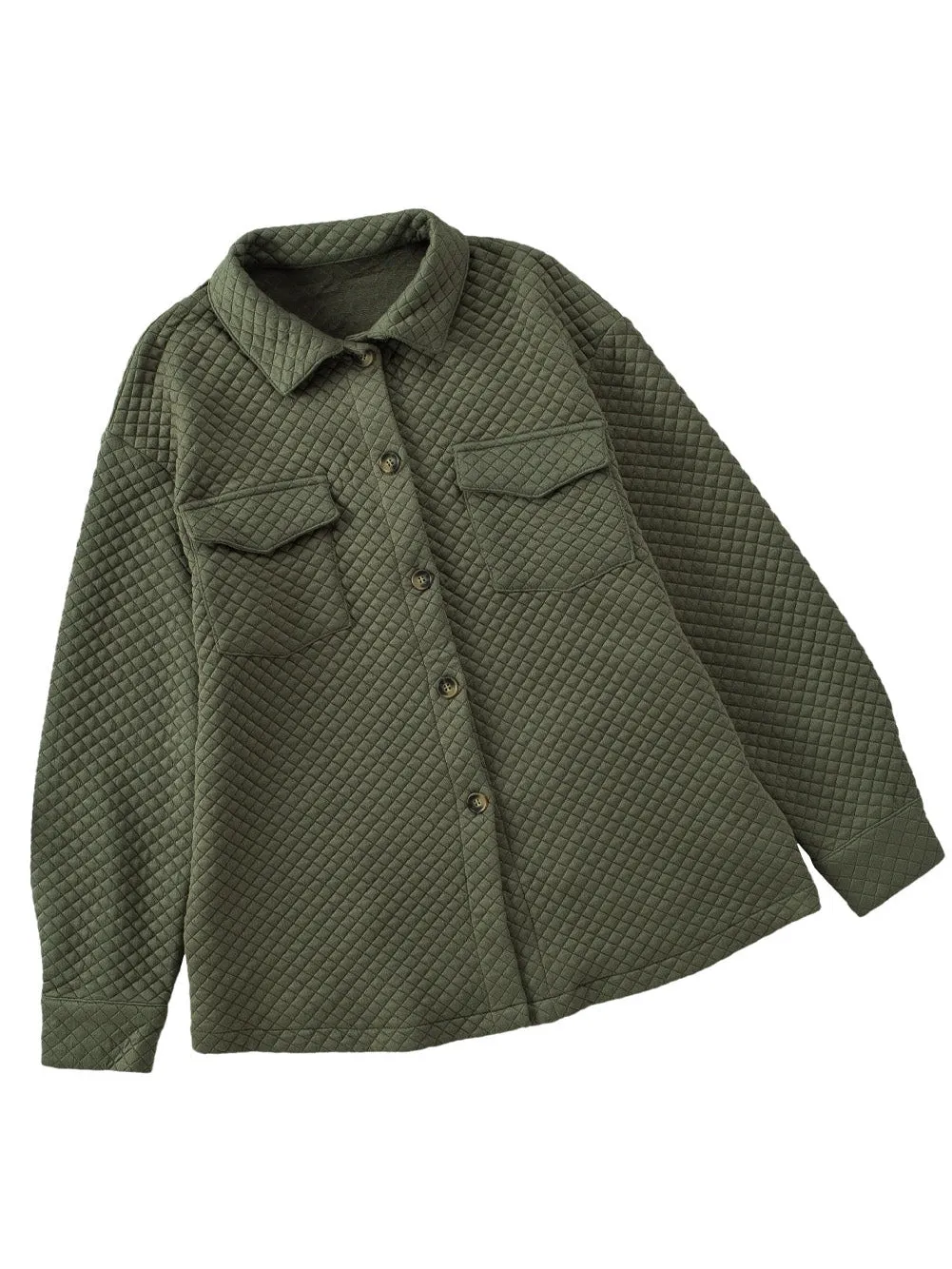 Casual Quilted Button-Down Shirt