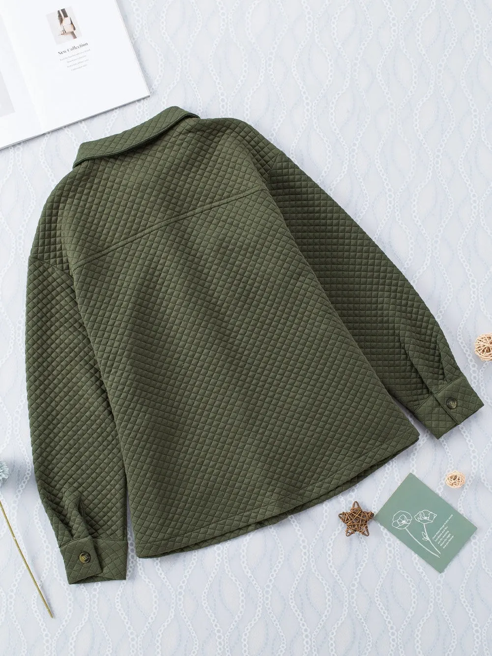 Casual Quilted Button-Down Shirt