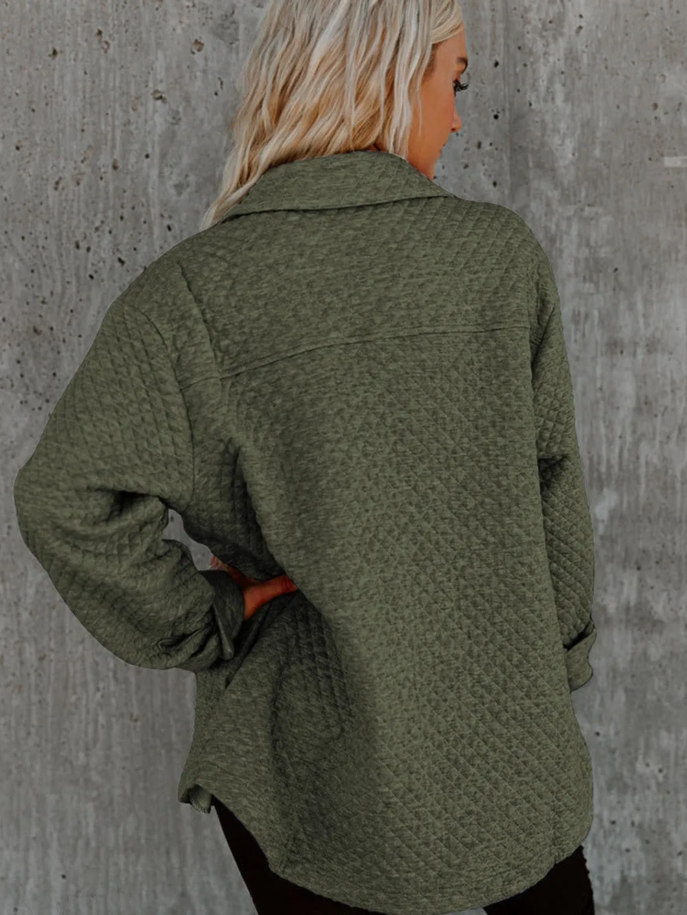 Casual Quilted Button-Down Shirt