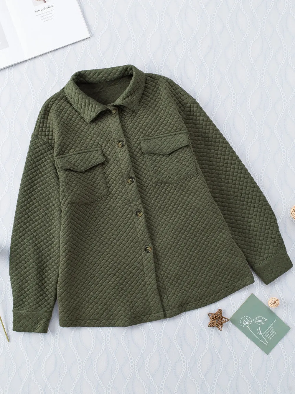 Casual Quilted Button-Down Shirt