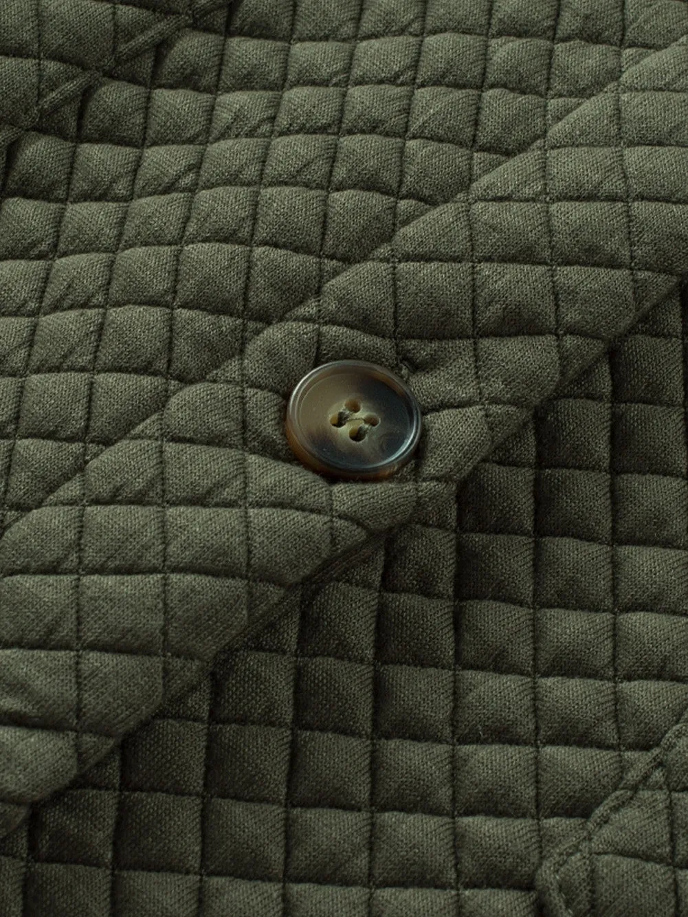 Casual Quilted Button-Down Shirt