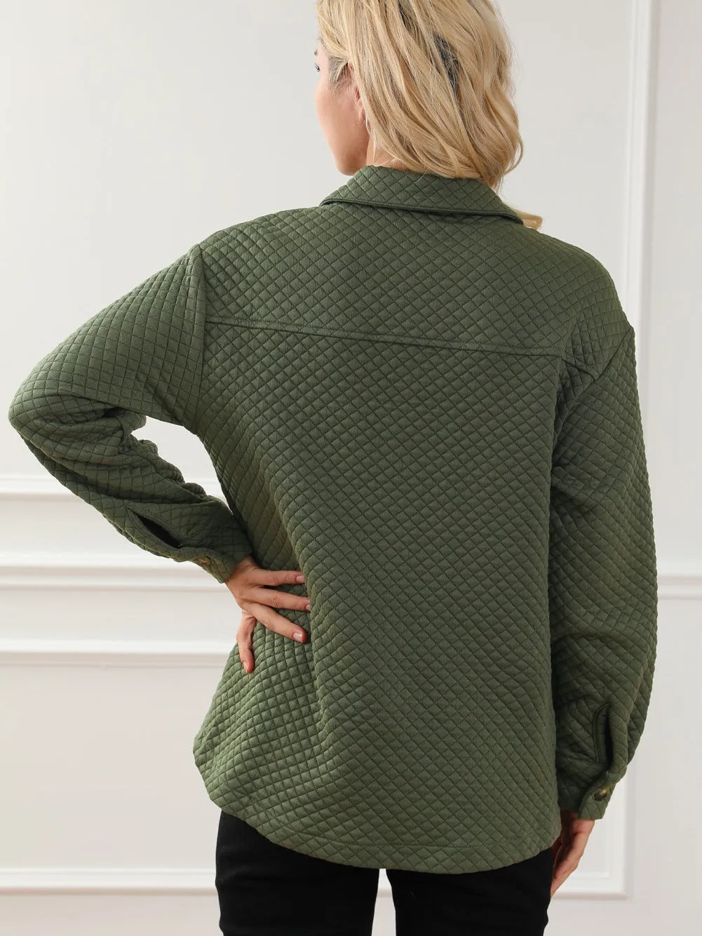 Casual Quilted Button-Down Shirt