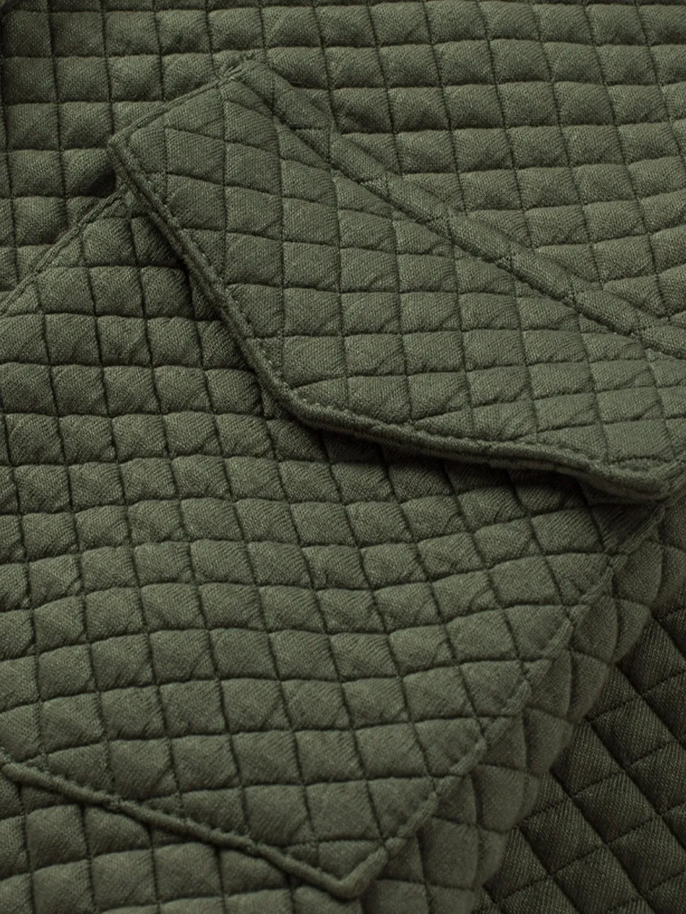 Casual Quilted Button-Down Shirt