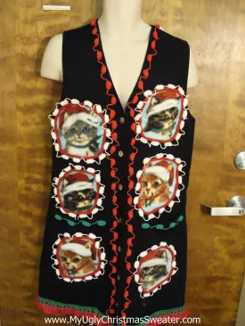 Cat 6pack Ugly Christmas Sweater Party Dress Size M