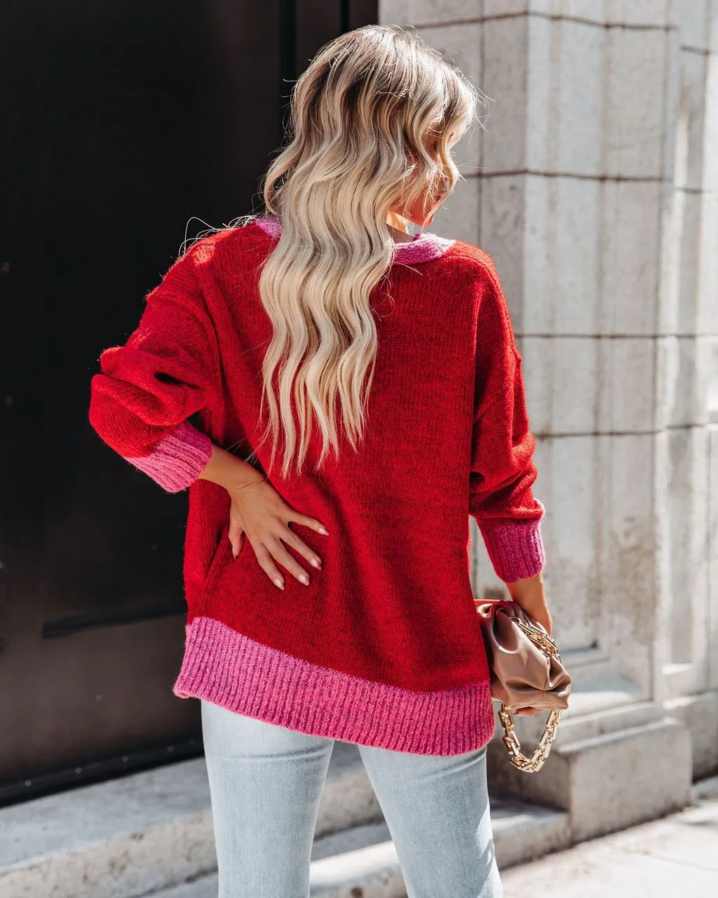 Color Blocking Wholesale Cardigan For Women