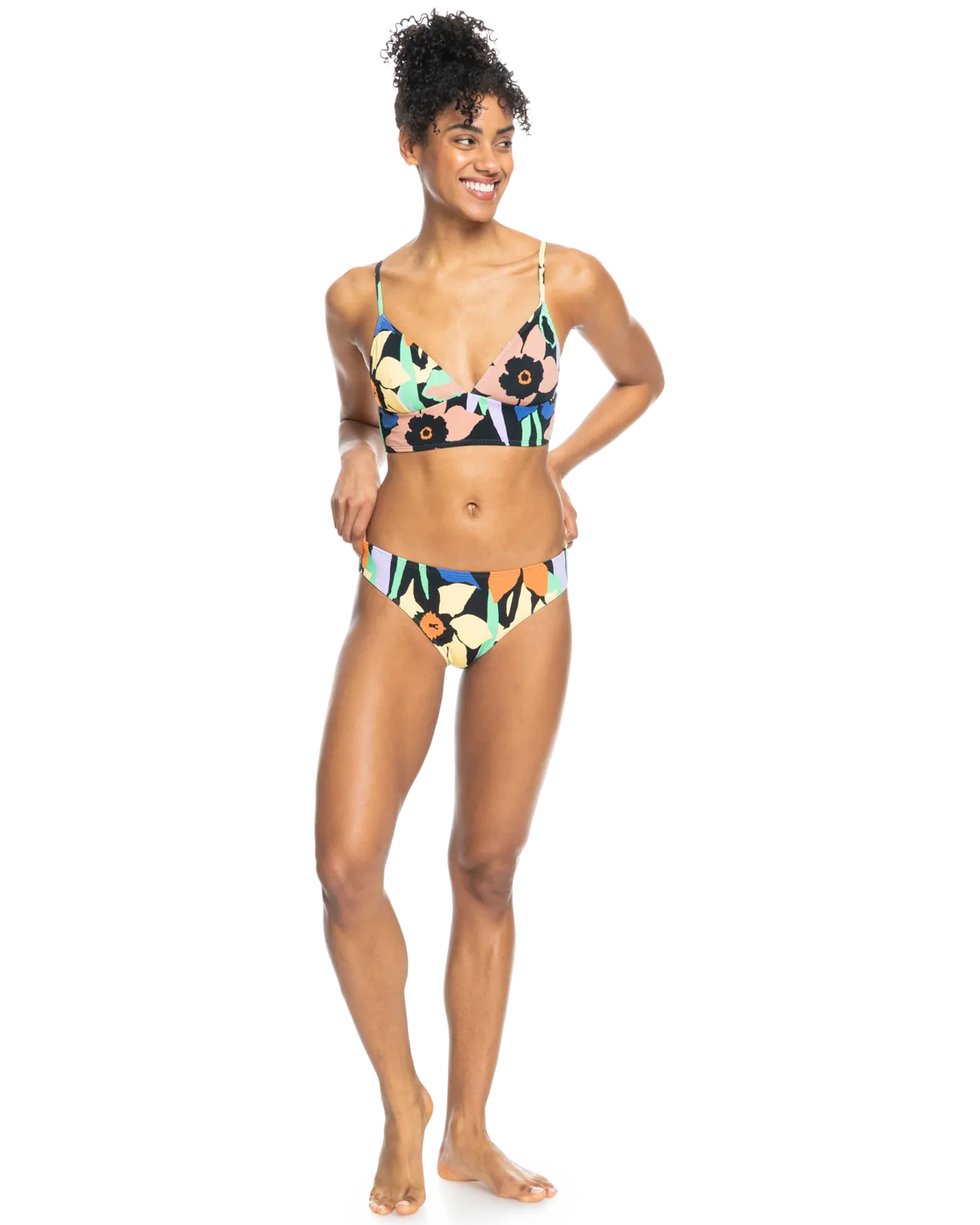 Color Jam Hipster Bikini Bottoms in Anthracite Flower Jammin