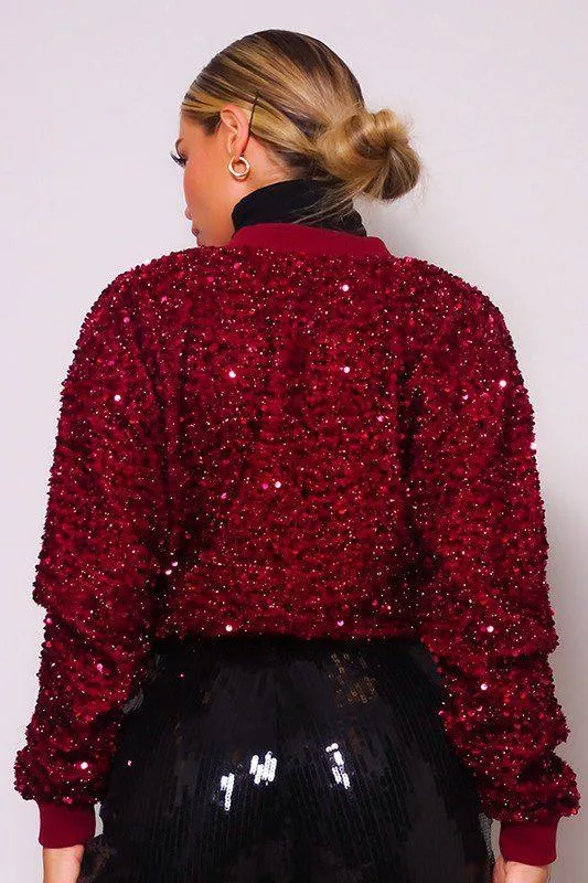 Cropped Sequin Jacket