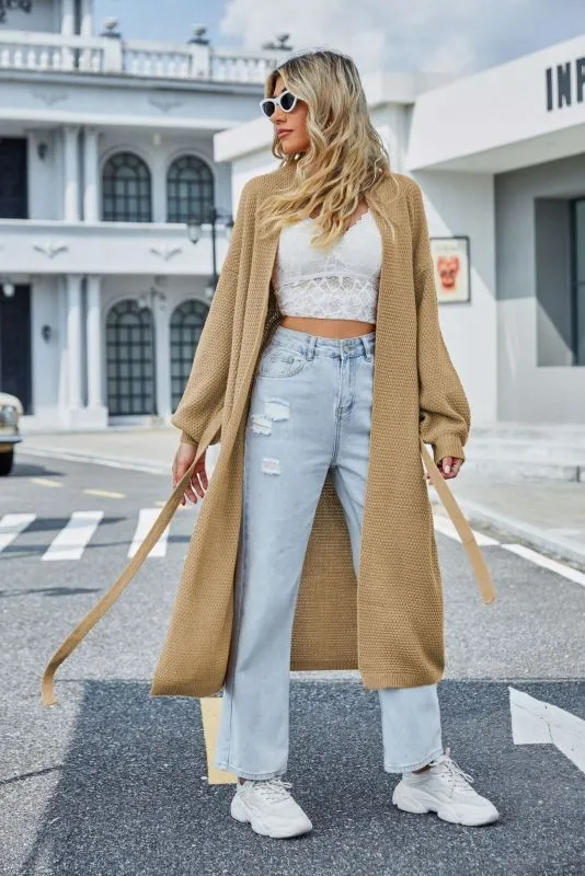 Dakota Women's Loose Strappy Knitted Cardigan Sweater