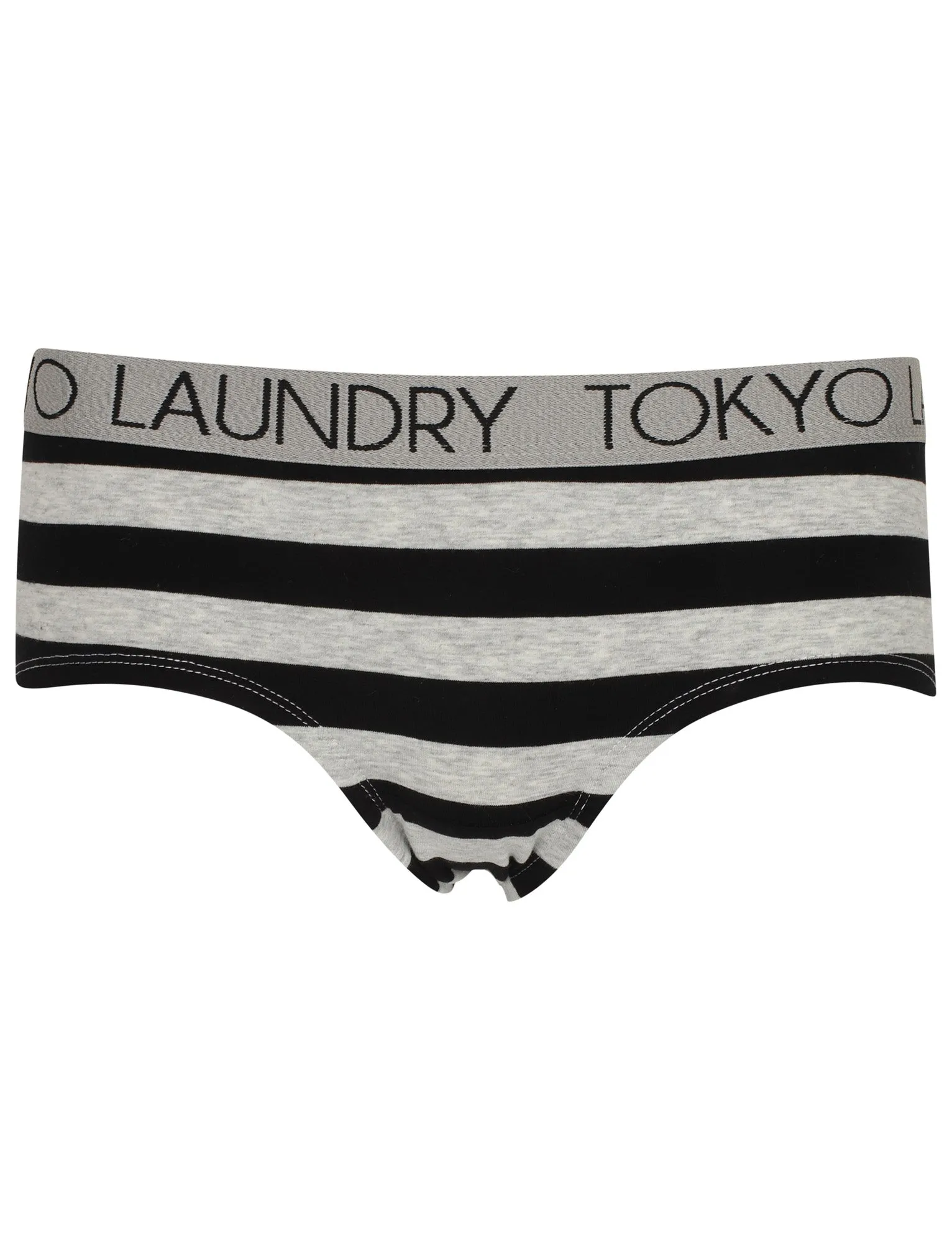 Foxglove (3 Pack) Assorted Hipster Briefs In Light Grey Marl / Black / White - Tokyo Laundry