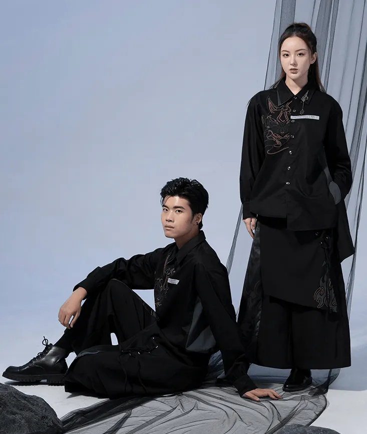 Genshin Impact - Themes of Xiao Irregularly designed culottes Black miHoYo