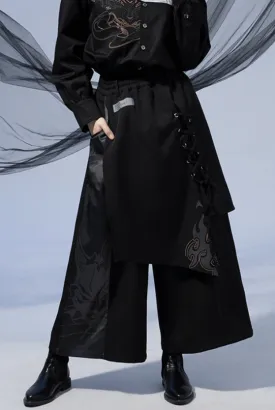 Genshin Impact - Themes of Xiao Irregularly designed culottes Black miHoYo