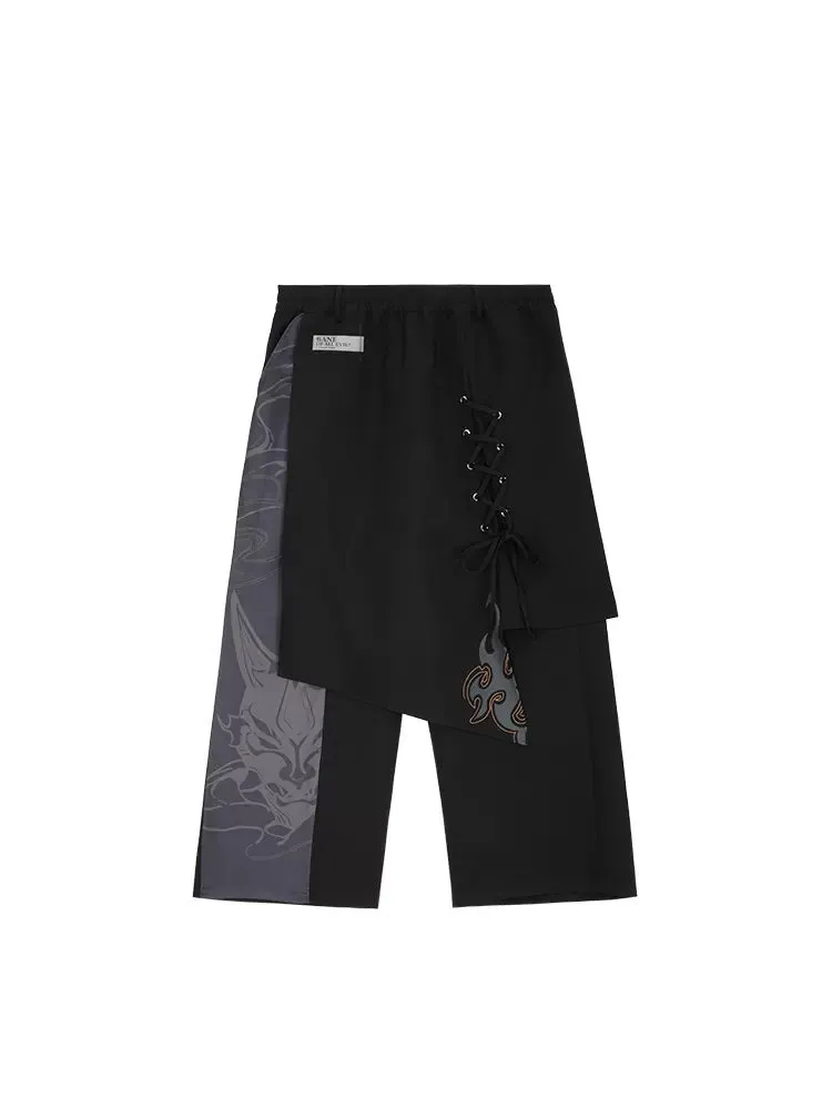 Genshin Impact - Themes of Xiao Irregularly designed culottes Black miHoYo