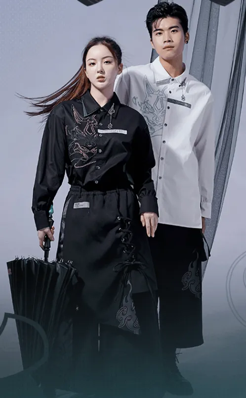 Genshin Impact - Themes of Xiao Irregularly designed culottes Black miHoYo