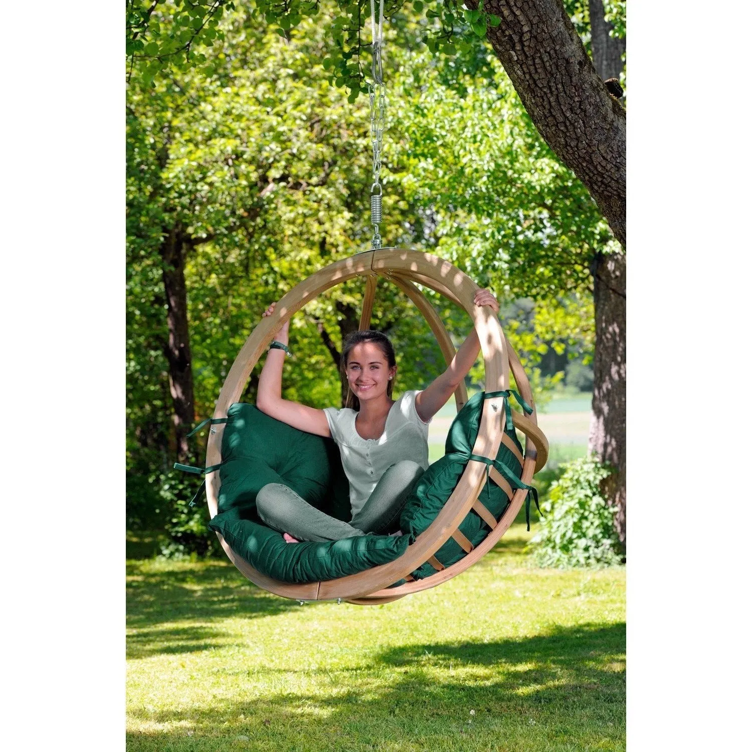 Globo Single Verde Hanging Chair - (Weatherproof)