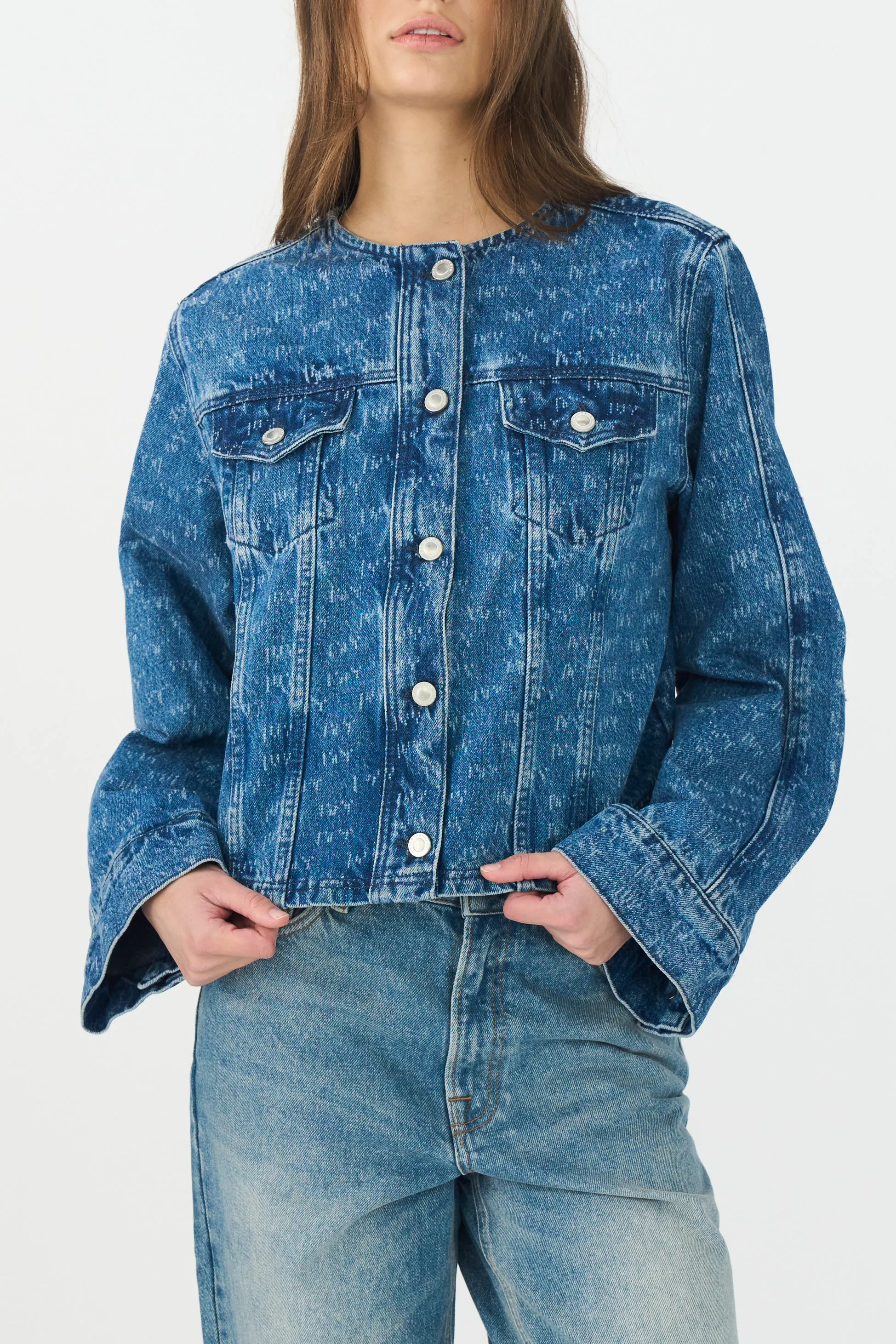 IVY-Jazz Short Jacket Wash Punch Needle