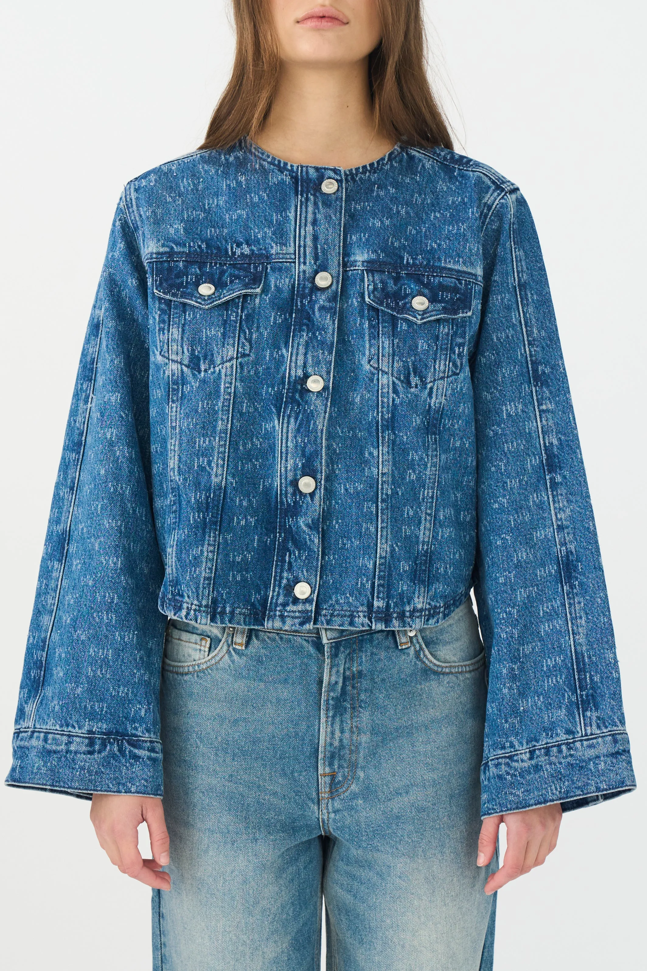 IVY-Jazz Short Jacket Wash Punch Needle