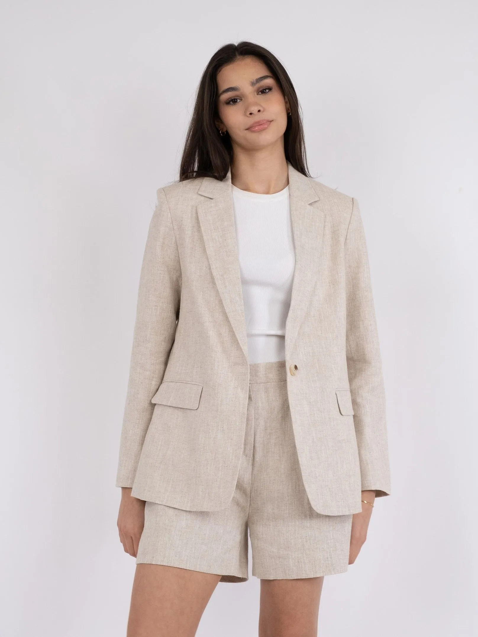 Jarmon Ramie Blazer - Natural