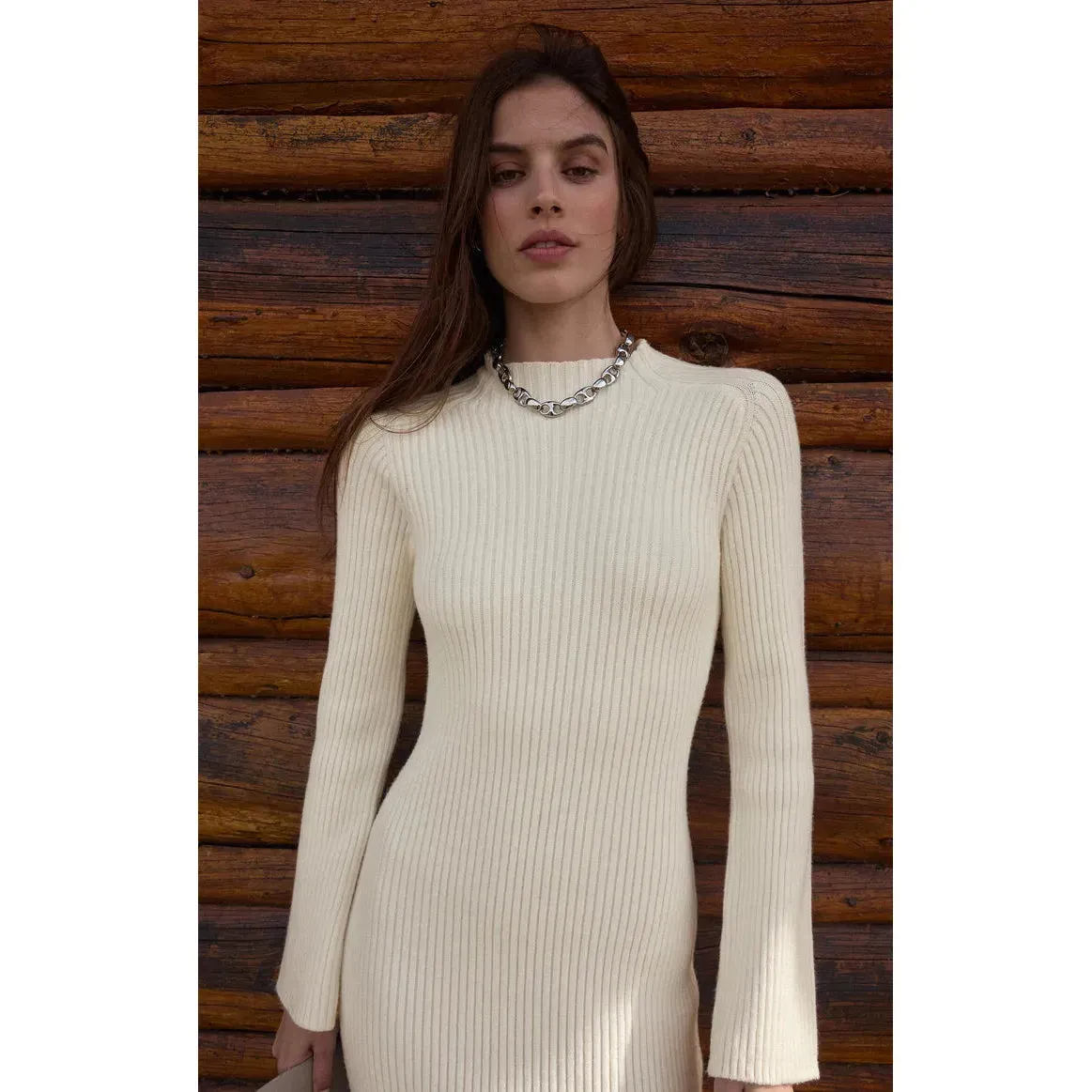 Kass Mock Neck Midi Dress