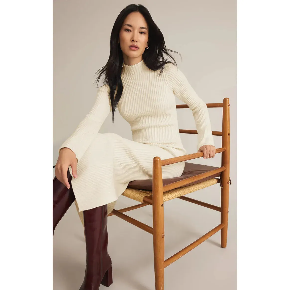 Kass Mock Neck Midi Dress