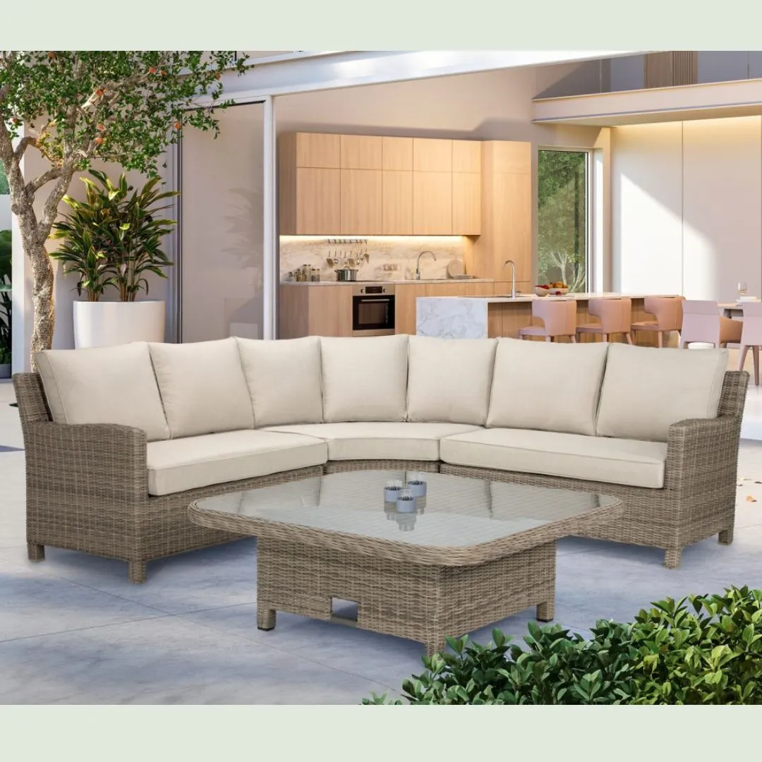 Kettler Palma Grande Corner Set High/Low Glass Table