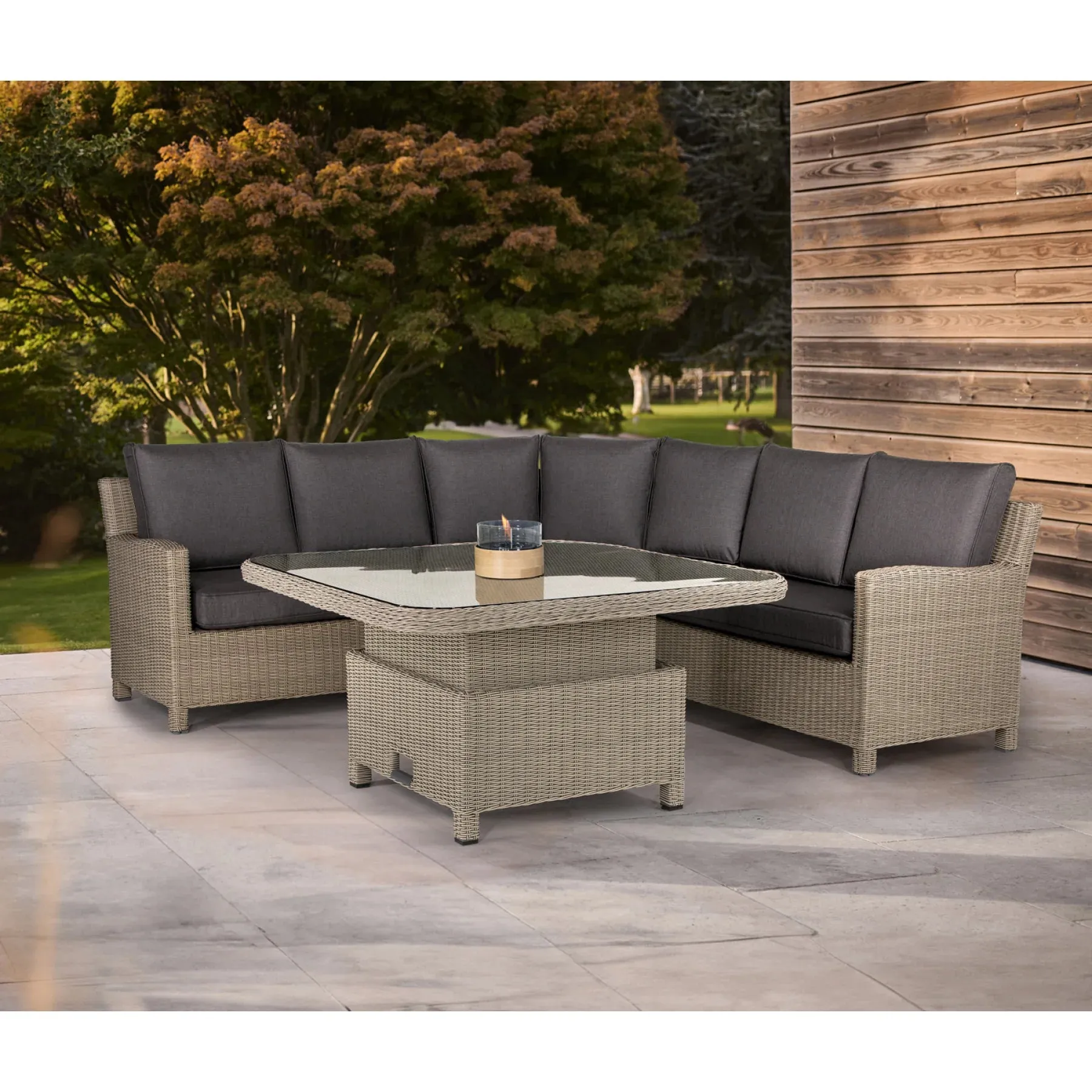 Kettler Palma Grande Corner Set High/Low Glass Table
