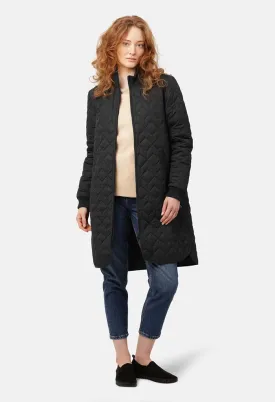 Long Quilt Coat - Black