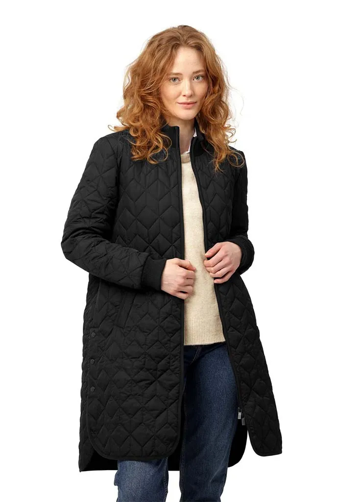Long Quilt Coat - Black