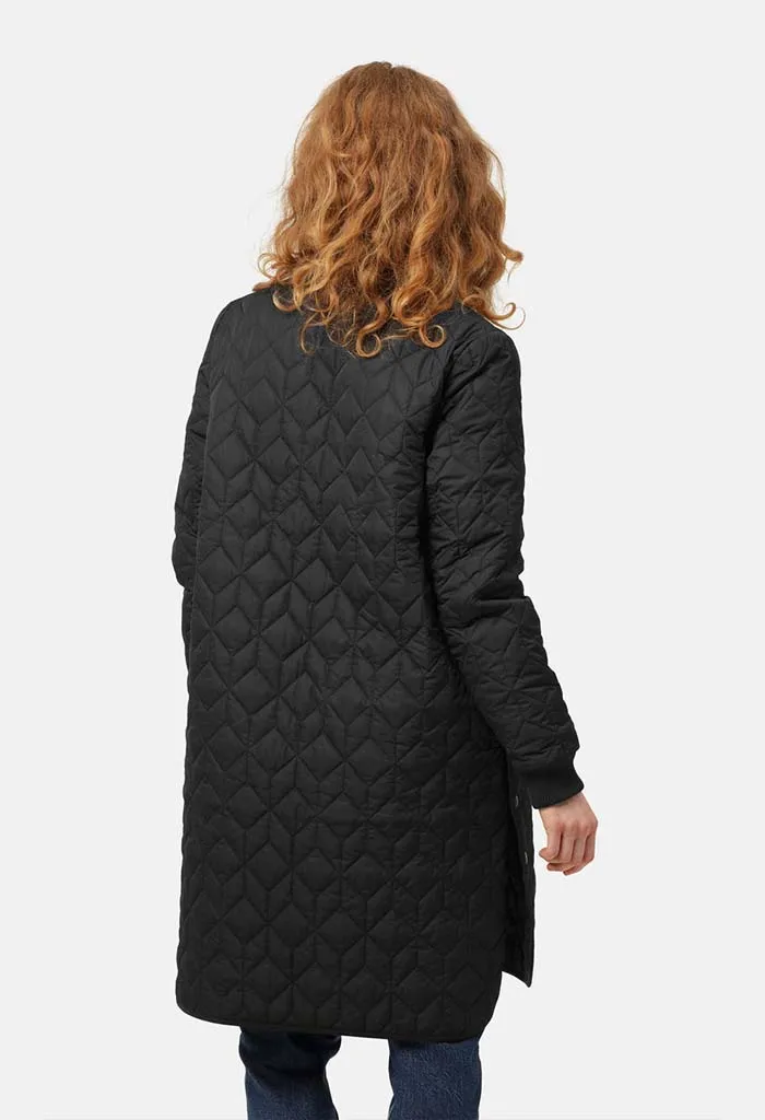 Long Quilt Coat - Black