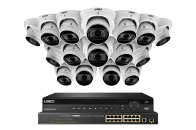 Lorex Elite Series NVR with N4 (Nocturnal Series) IP Dome Cameras - 4K 32-Channel 8TB Wired System