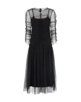Malin Long Sleeve Tulle Midi Dress