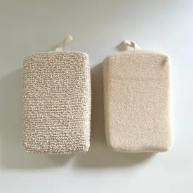 natural ramie, cotton, and terry rectangular bath scrub sponge