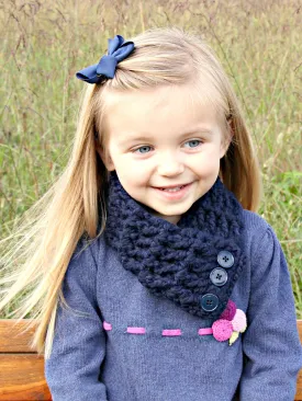 Navy blue button scarf