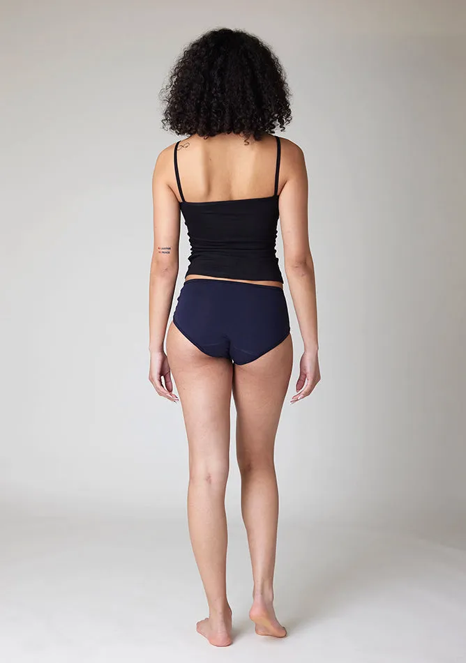 Navy Hipster Brief Period Pant - Moderate to Heavy Absorbency