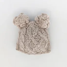 Newborn Aran Birch Double Pom Pom Beanie Hat Infant