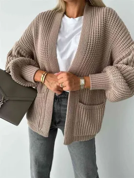 Open Front Drop Shoulder Cardigan