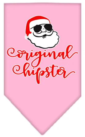 Original Hipster Screen Print Bandana Light Pink Small