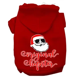 Original Hipster Screen Print Dog Hoodie Red L (14)