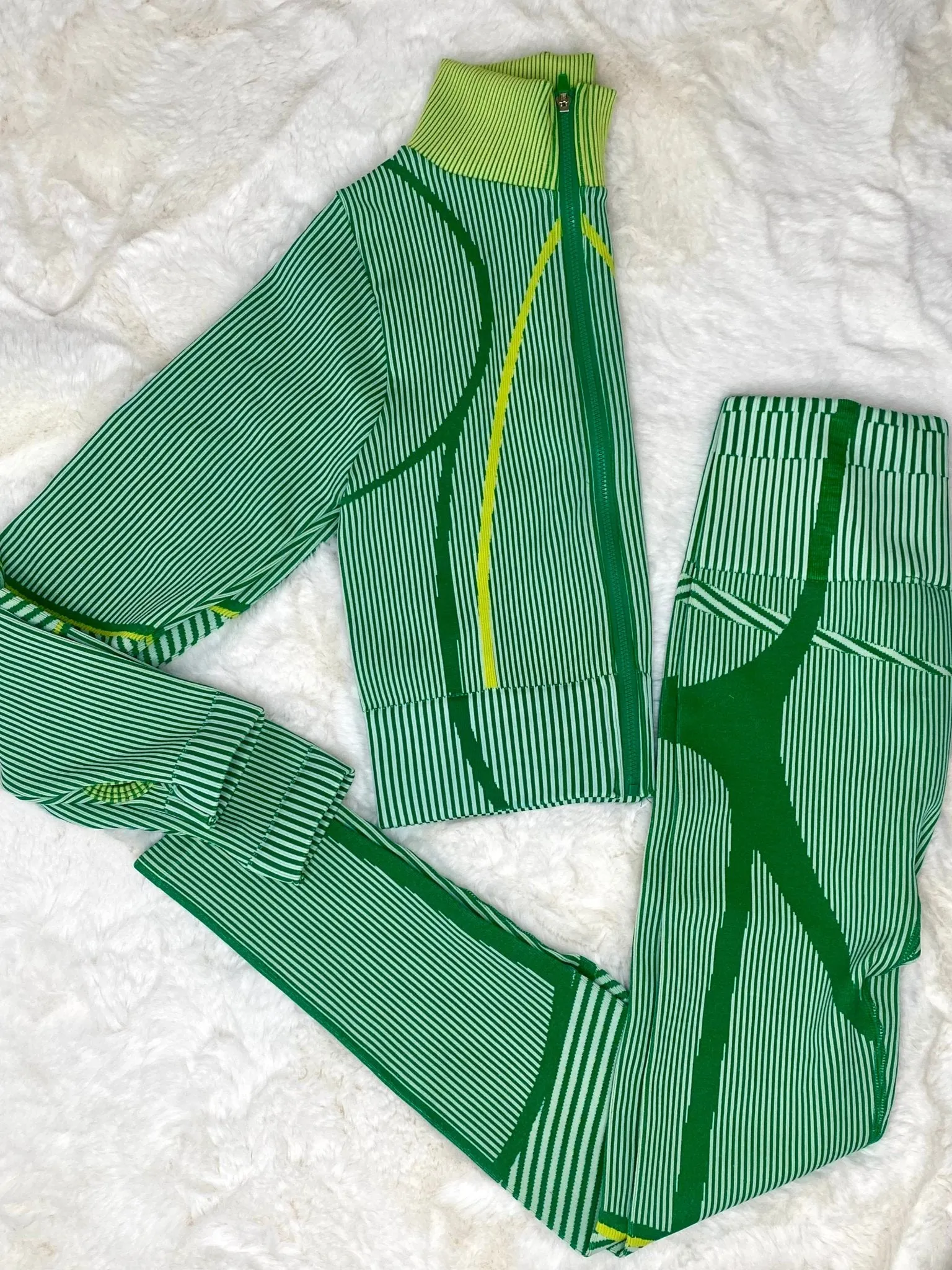 Passionate Lime Green Cropped Jacket and Legging Set