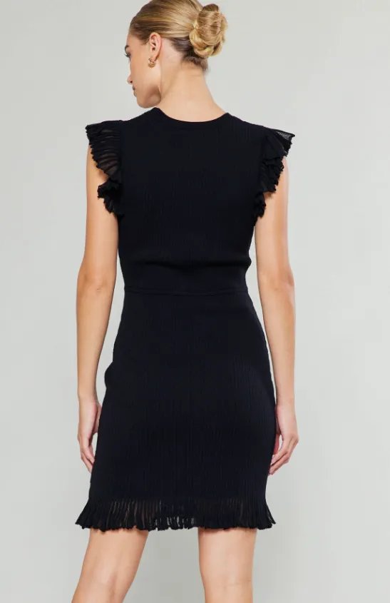 Priscilla Black Mini Sweater Dress